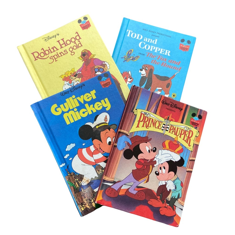 Disney Set of 4 Vintage Hardcover Story Books